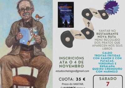3º ACTO DO IESCHA: “MIRADAS SOBRE AGUSTÍN”- ROTEIRO AIRE NEGRO DE AGUSTIN – Paseo literario polos espazos nos que transcorre a súa novela AIRE NEGRO – SÁBADO 7/11/26 – SAÍDA 10:00H ARREDORES AS FONTIÑAS